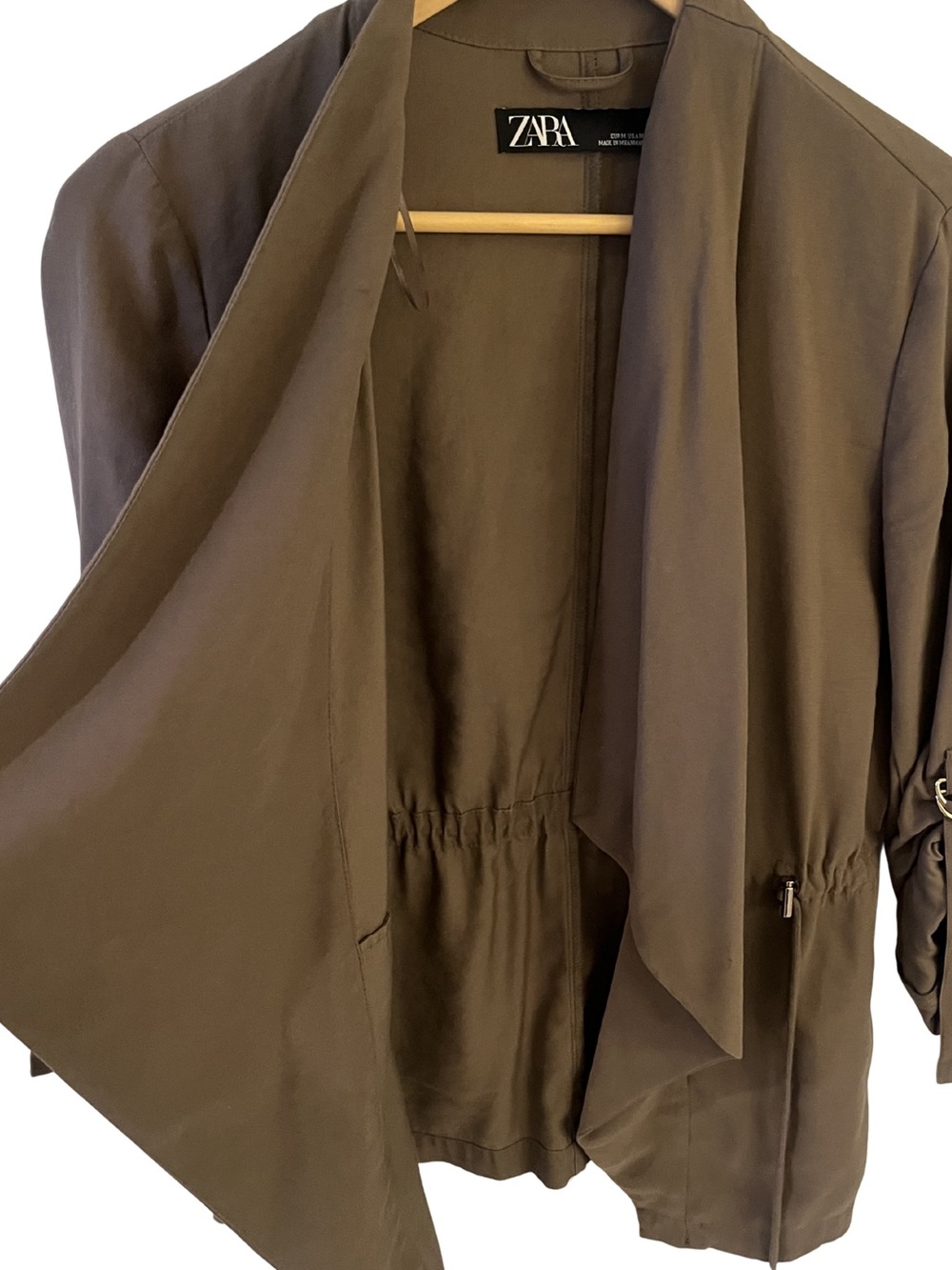 Zara Olive Brown/Green Utility Jacket with Gold Hardware | Size Medium - Picture 5 of 9